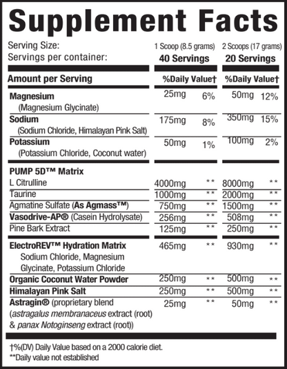 Pump + Hydration Non Stim Pre-workout - 40 Servings