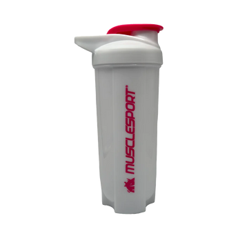 Official Musclesport White & Red Rhino Tall Shaker