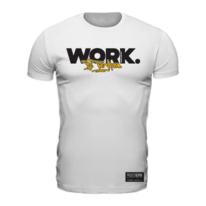 $5 Off - Be The Alpha "WORK" T-Shirt Scallop Cut / Glacier