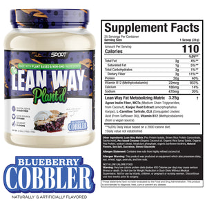 Blueberry Cobbler Plant'd Lean Whey Supplement Facts