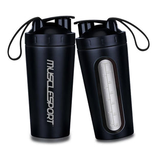 MuscleSport® Merchandise BLACK Thermal Insulated Metal Shaker