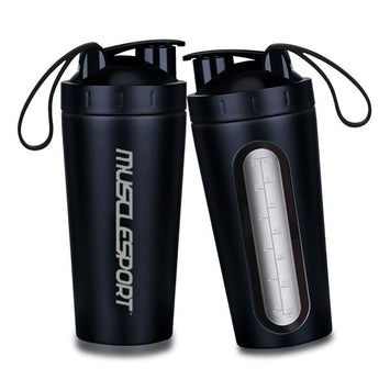 MuscleSport® Merchandise BLACK Thermal Insulated Metal Shaker