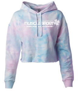 MuscleSport® Merchandise SMALL / LIMITED EDITION LOGO Women's Cropped Tie Dye Hoodie
