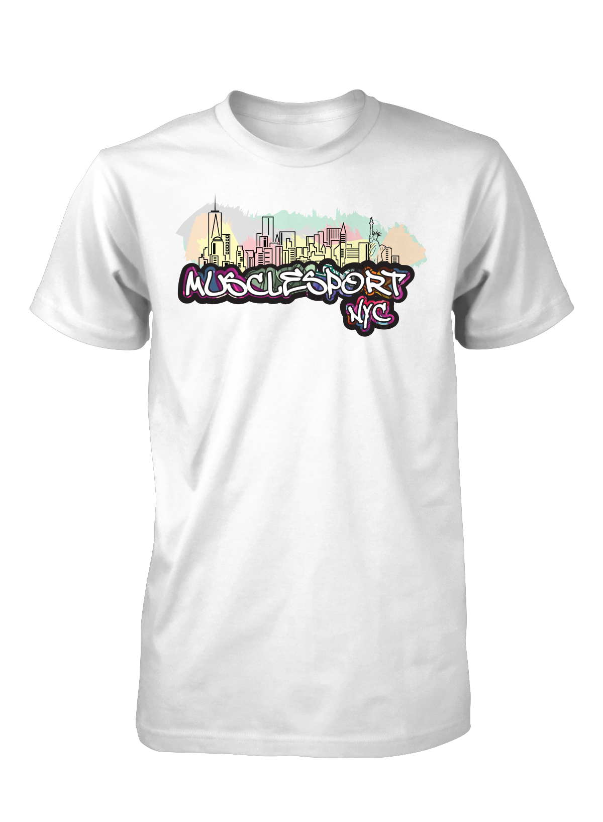 MuscleSport® Merchandise WHITE / SMALL "FUHGETTABOUTIT" NYC Limited Edition T-Shirt