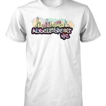 MuscleSport® Merchandise WHITE / SMALL "FUHGETTABOUTIT" NYC Limited Edition T-Shirt