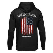 Load image into Gallery viewer, Musclesport &quot;We the People&quot; Patriotic Hoodie / Onyx / Custom Cut &amp; Sew