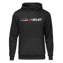 Load image into Gallery viewer, Musclesport &quot;We the People&quot; Patriotic Hoodie / Onyx / Custom Cut &amp; Sew