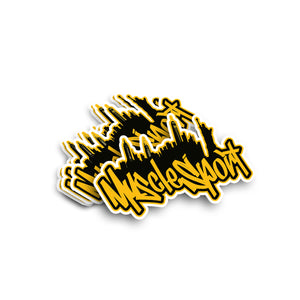 Musclesport Yellow Graffiti Stickers